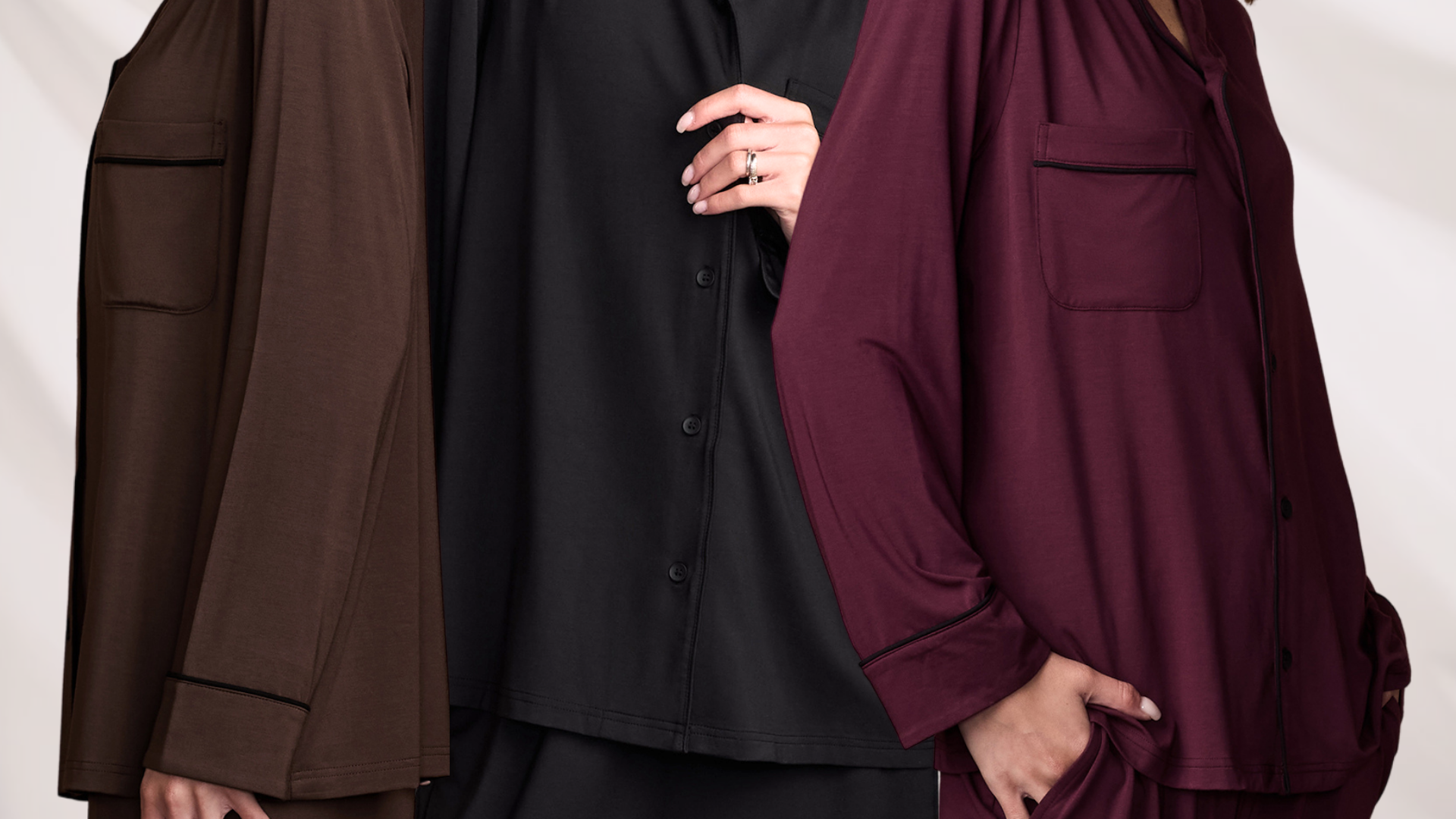 pure parima soft knit long sleeve pajama set