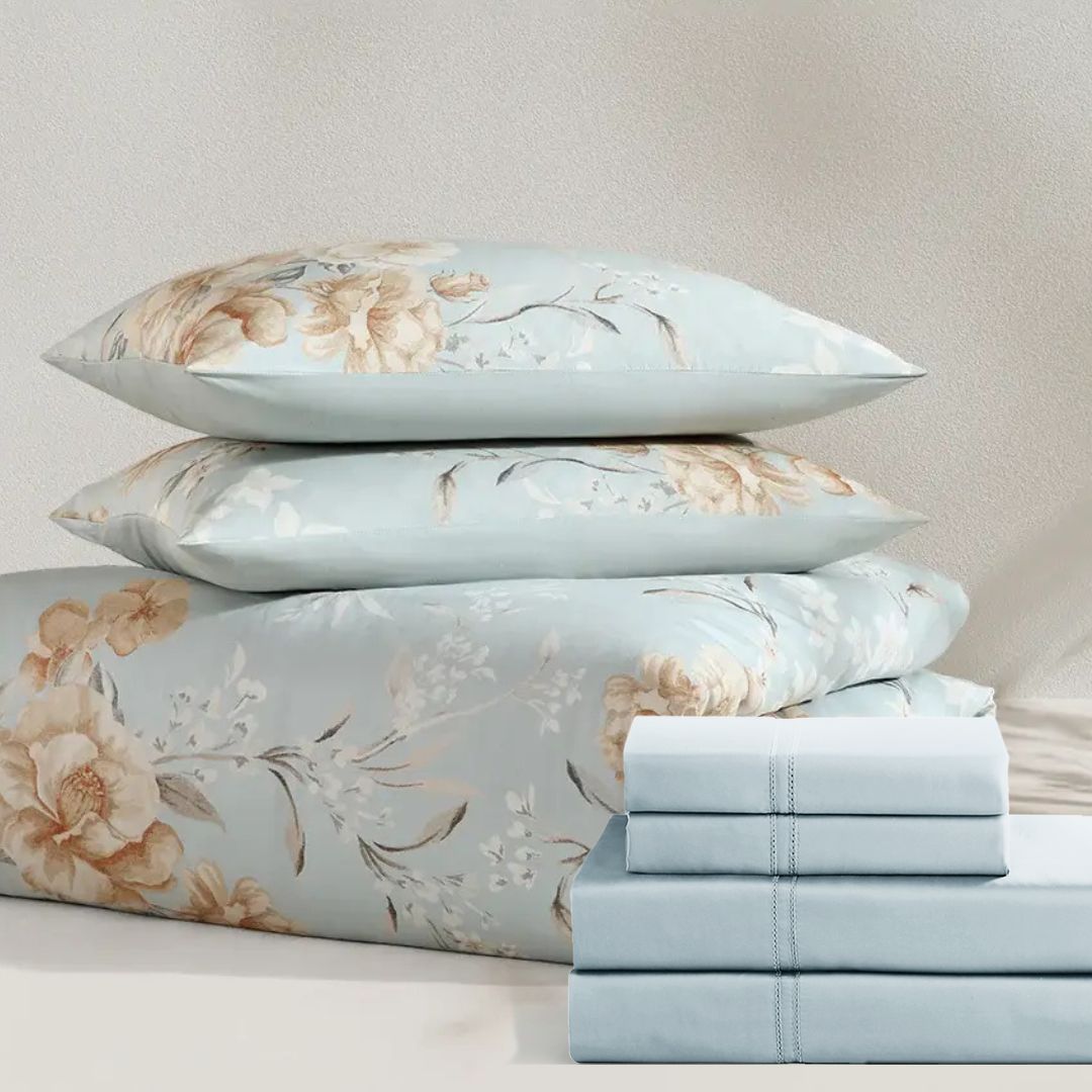 pure parima egyptian cotton floral print duvet cover vintage spa garden