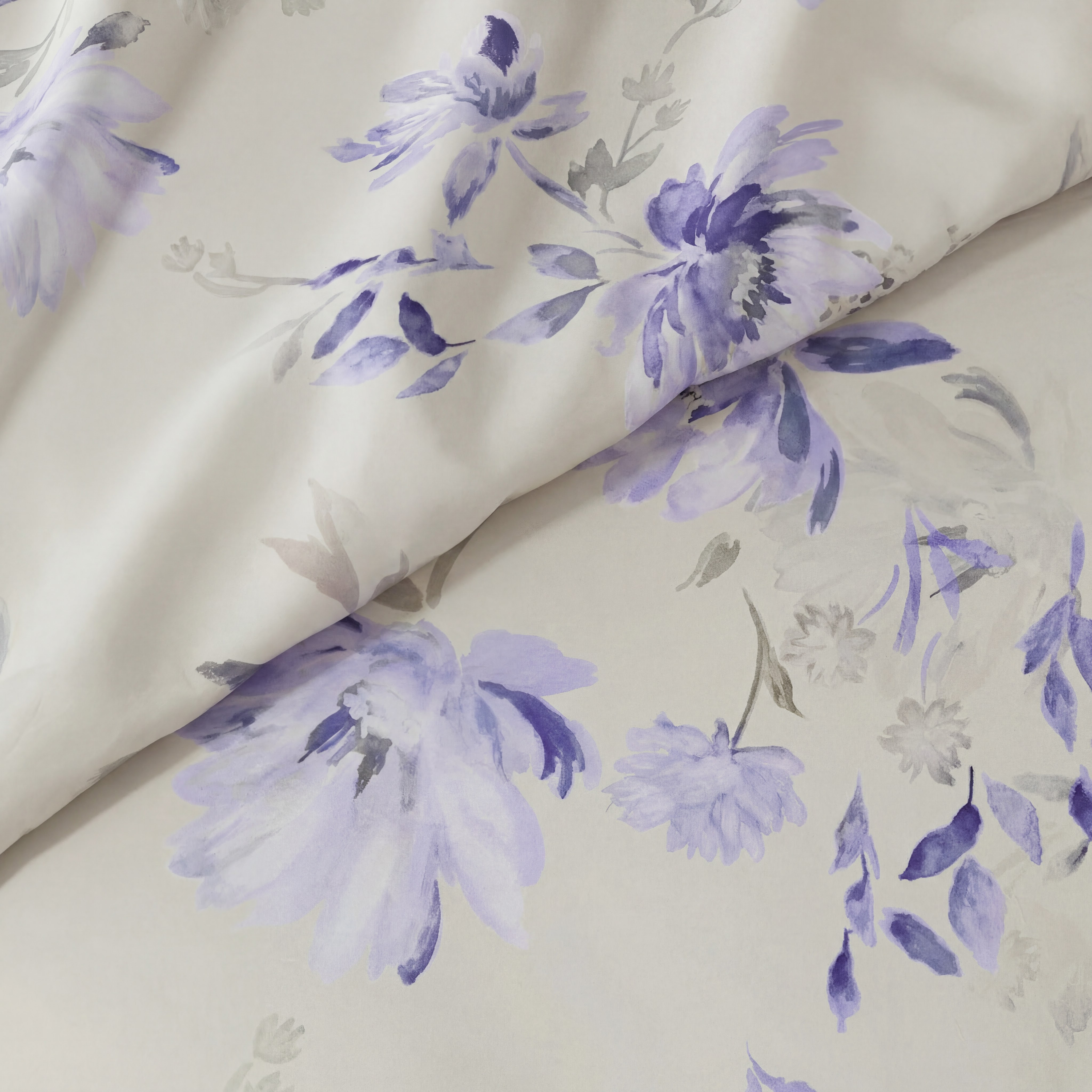 pure parima egyptian cotton floral printed duvet cover lavender linens