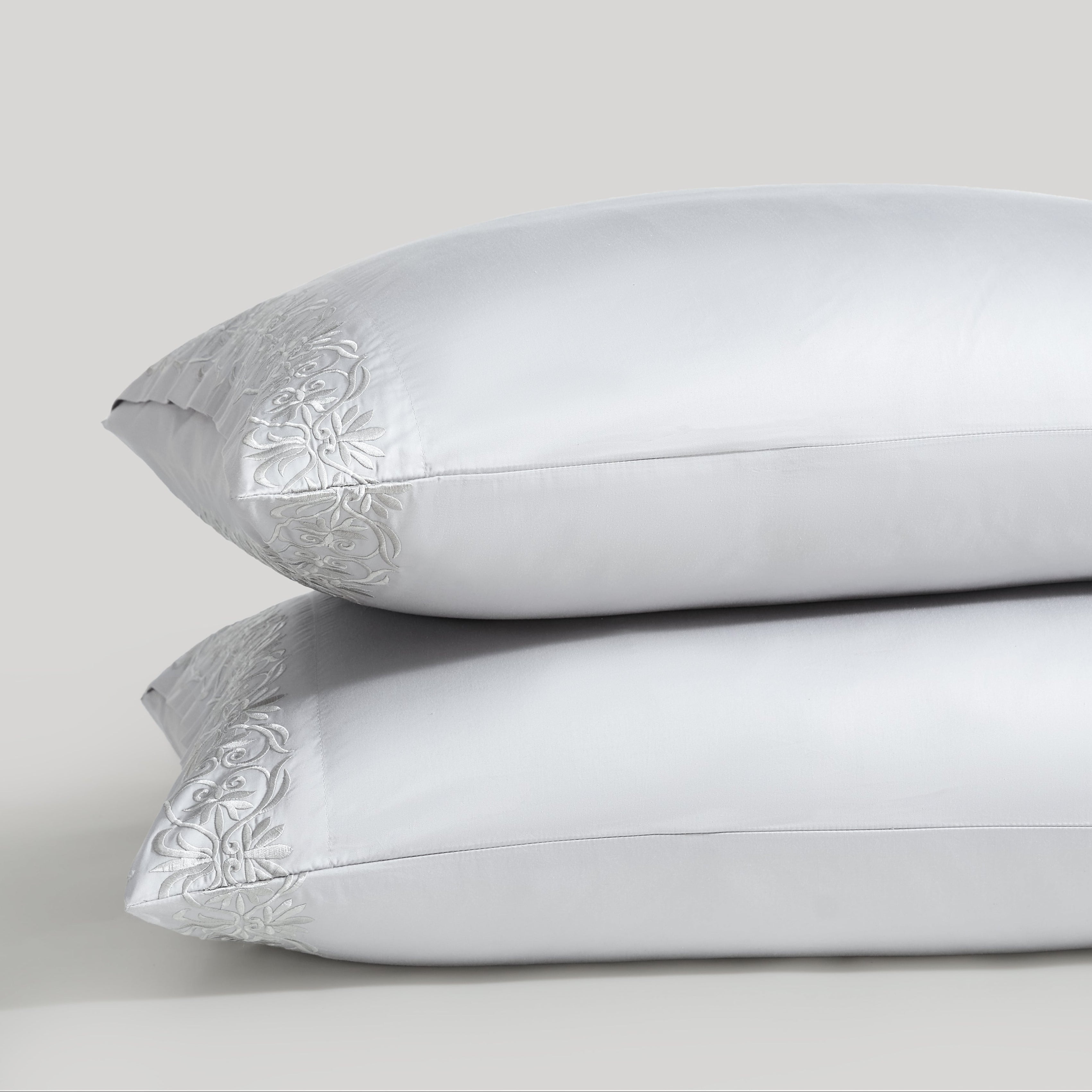 pure parima ariane egyptian cotton pillowcase set grey