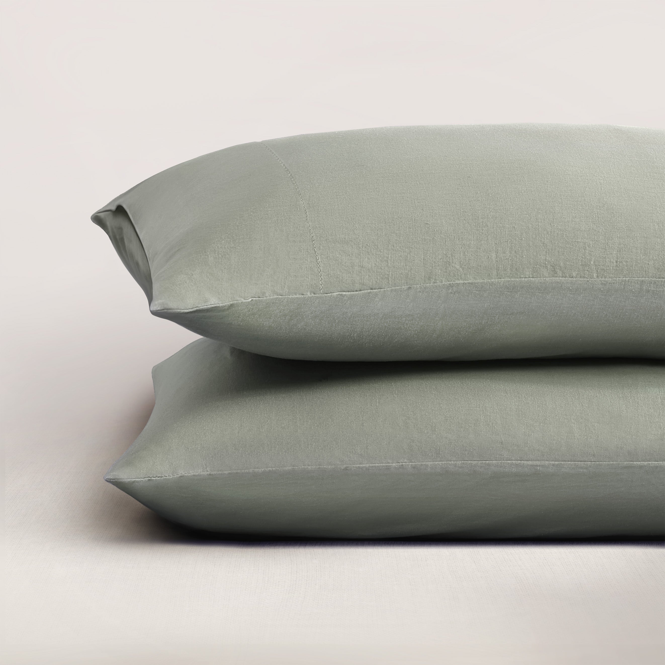 pure parima egyptian cotton european linen pillowcase set#color_sage