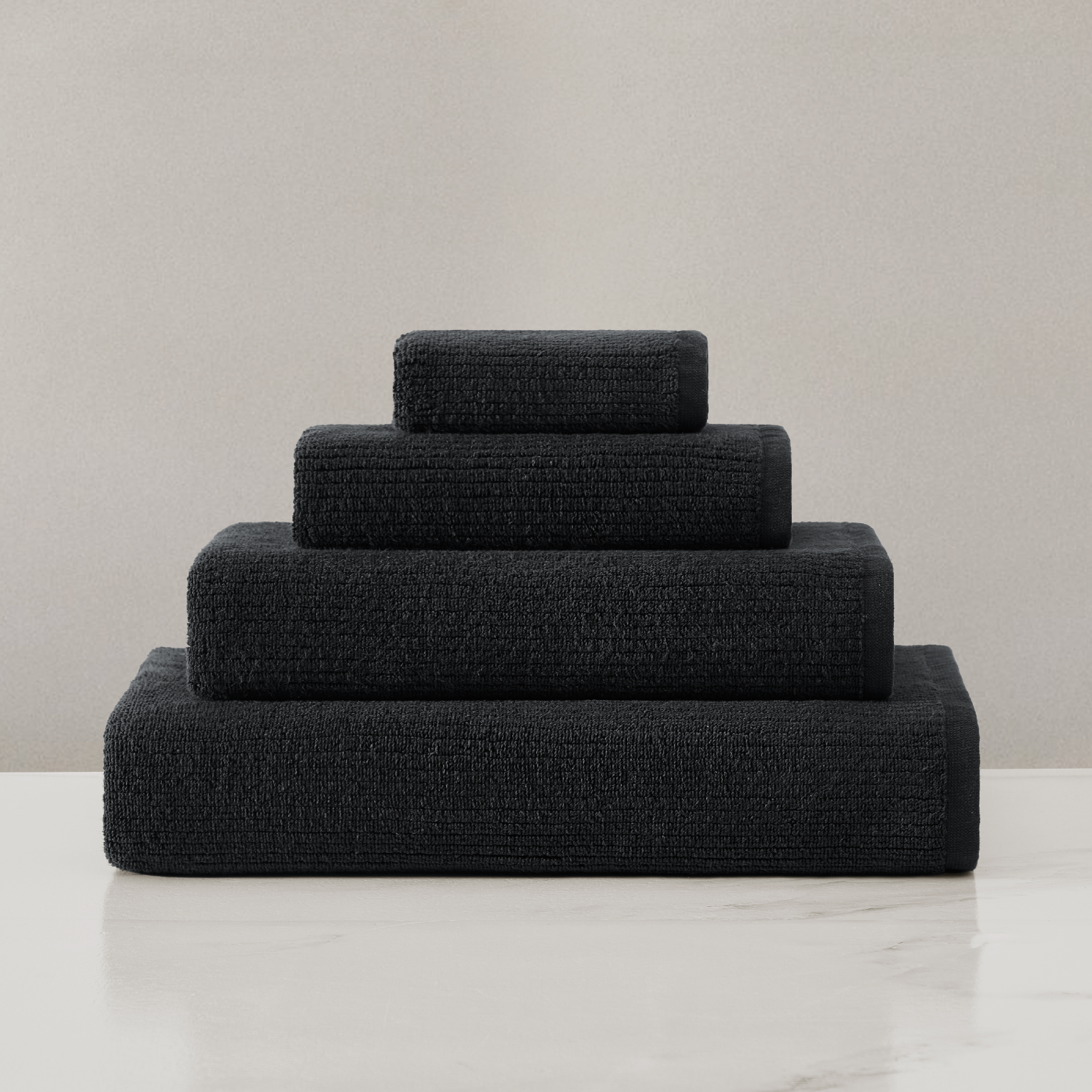 pure parima egyptian cotton ribbed towels carbon