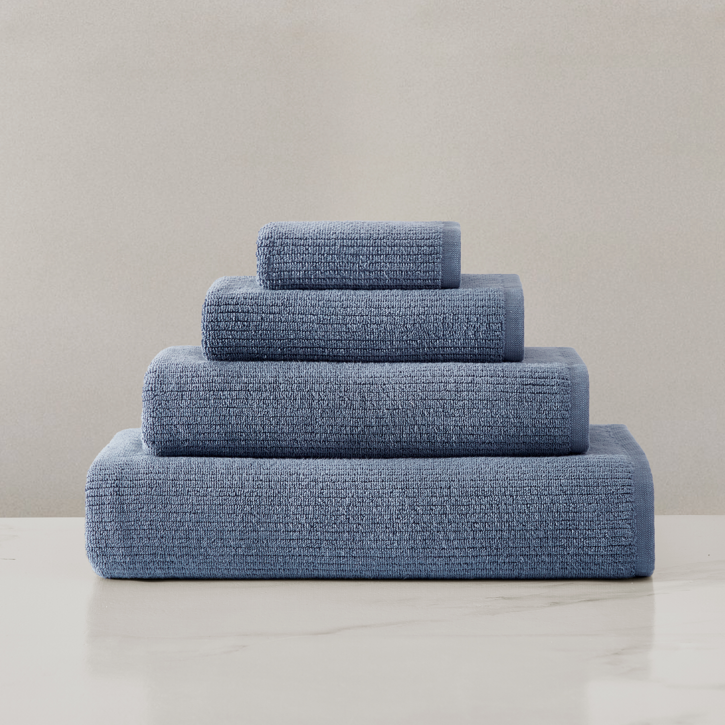 pure parima egyptian cotton ribbed towels slate