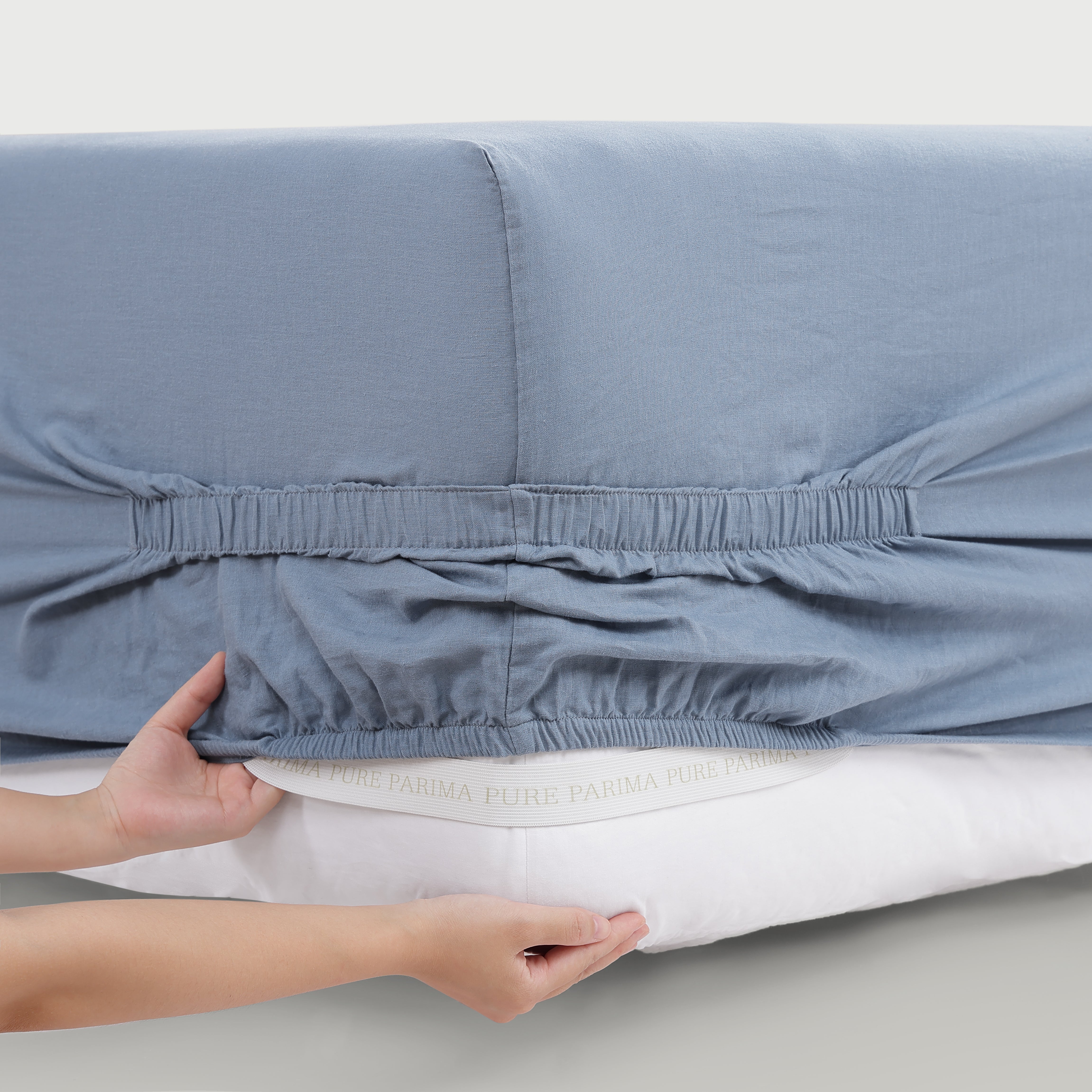 pure parima egyptian cotton european linen fitted sheet#color_dusk