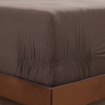 pure parima egyptian cotton european linen fitted sheet#color_earth