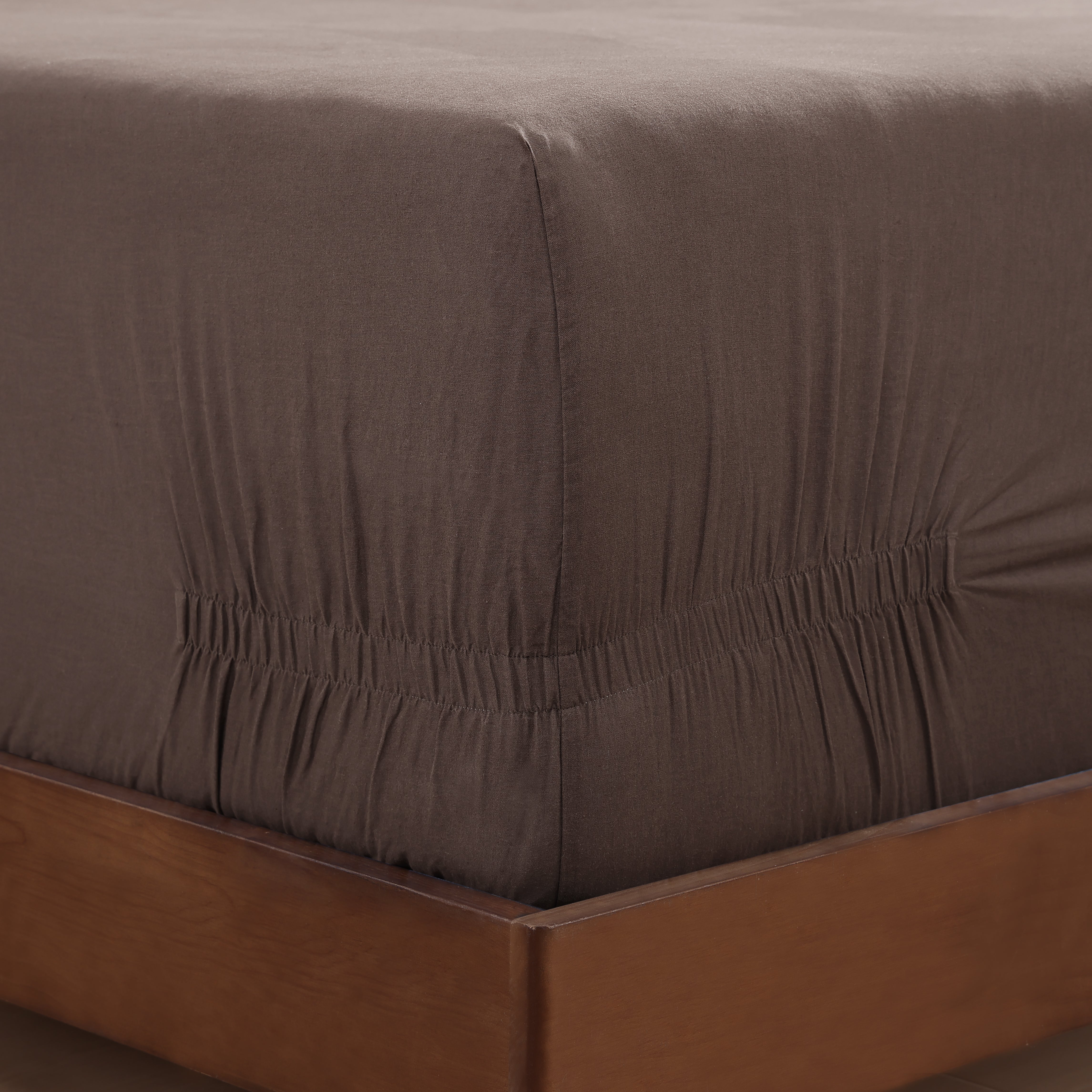 pure parima egyptian cotton european linen fitted sheet#color_earth