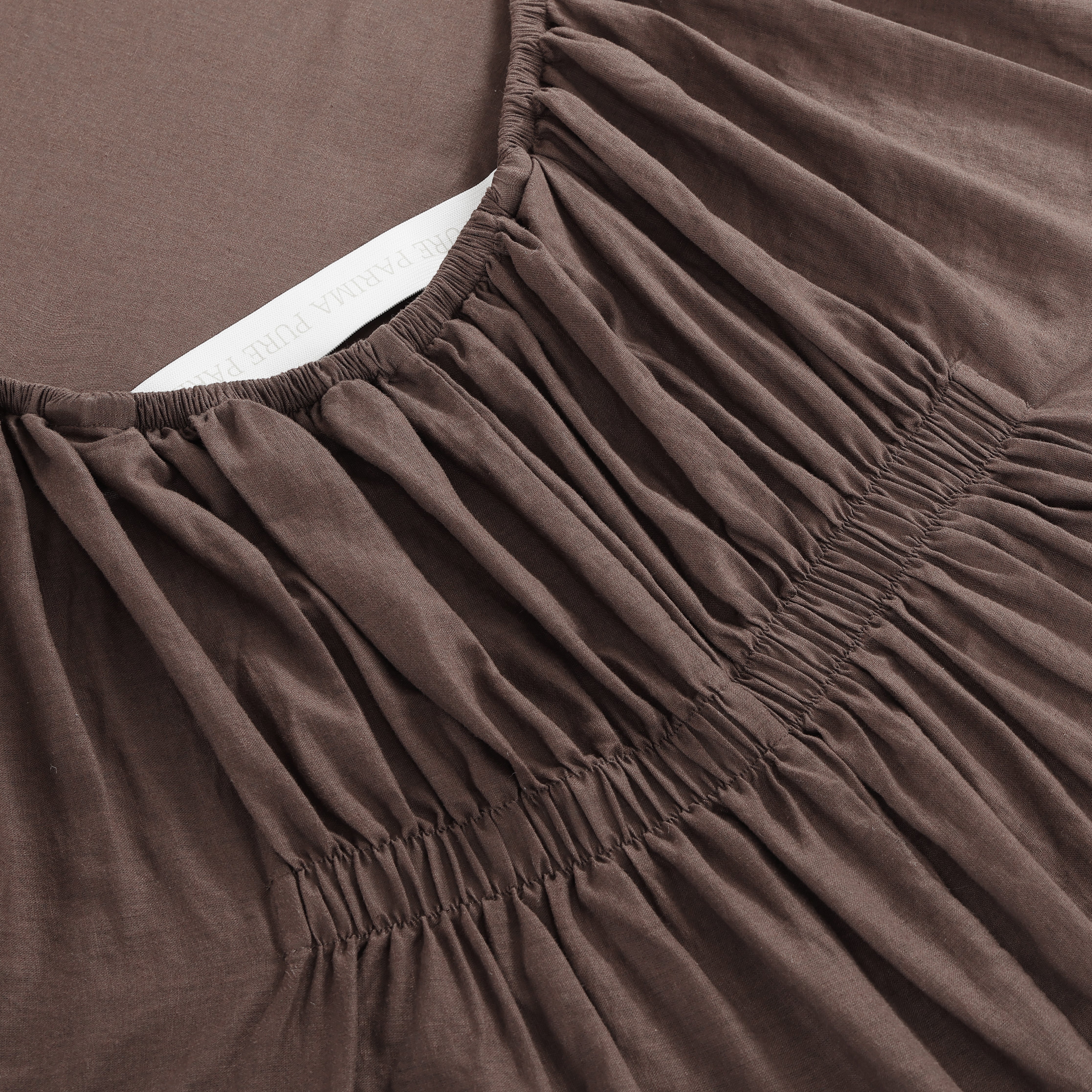 pure parima egyptian cotton european linen fitted sheet#color_earth