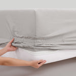 pure parima egyptian cotton european linen fitted sheet#color_moon