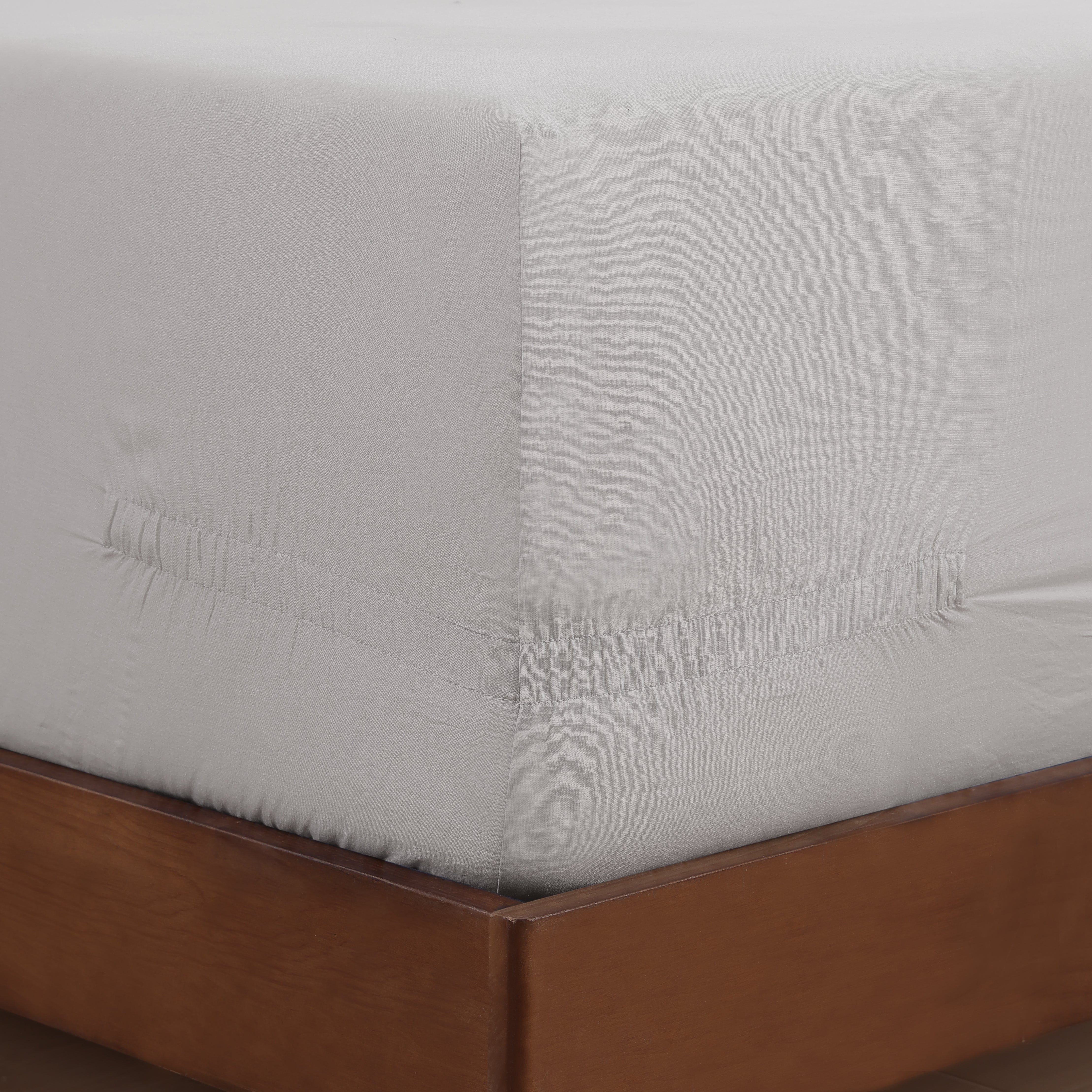 pure parima egyptian cotton european linen fitted sheet#color_moon