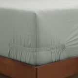 pure parima egyptian cotton european linen fitted sheet#color_sage