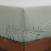 pure parima egyptian cotton european linen fitted sheet#color_sage