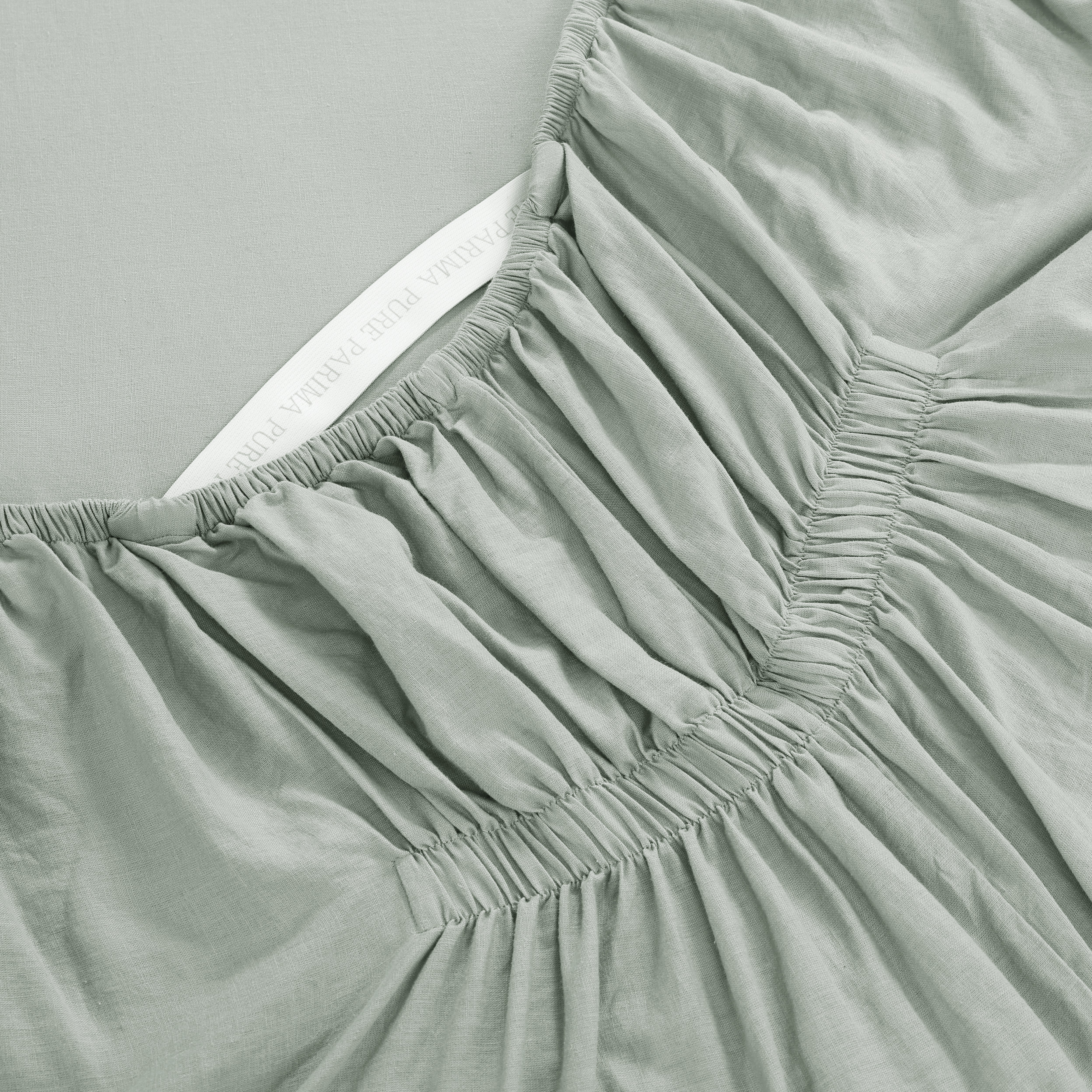 pure parima egyptian cotton european linen fitted sheet#color_sage