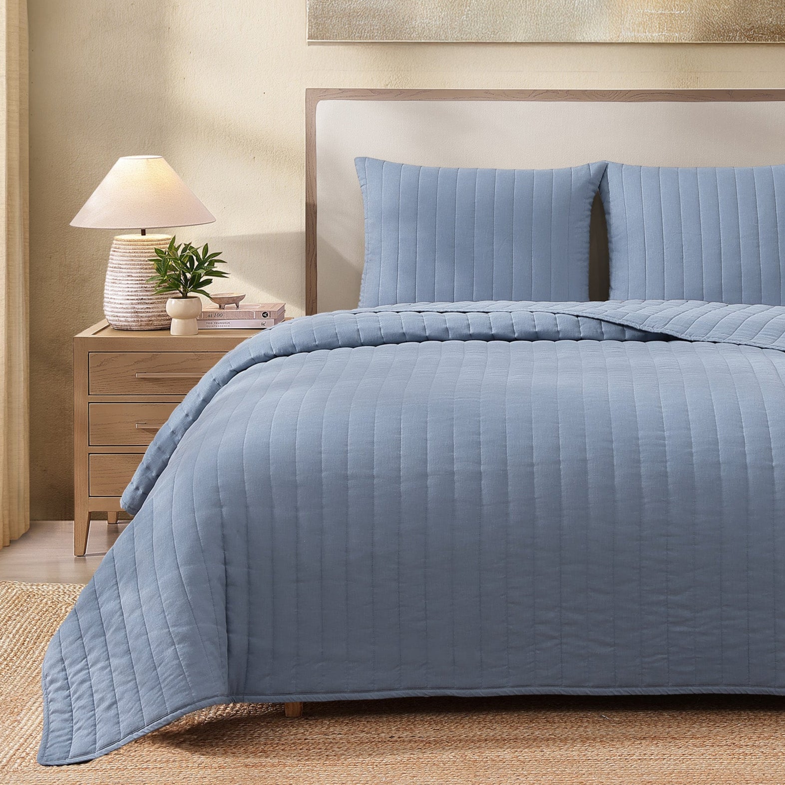 pure parima egyptian cotton european linen quilt set dusk