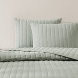 pure parima egyptian cotton european linen quilt set sage