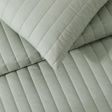 pure parima egyptian cotton european linen quilt set sage