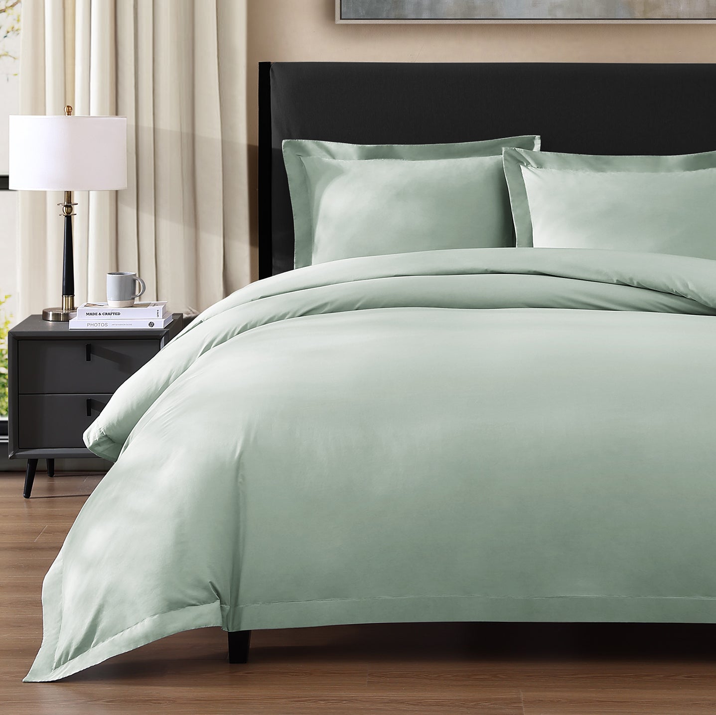 Pure Parima Egyptian Cotton Sheets Ultra Percale Duvet Cover Set#color_salt