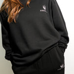 pure parima black sweatshirt and sweatpants