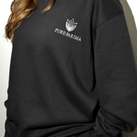 pure parima black sweatshirt and sweatpants