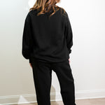 pure parima black sweatshirt and sweatpants