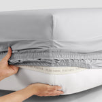 pure parima egyptian cotton ultra percale fitted sheet steel