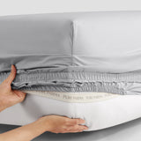 pure parima egyptian cotton ultra percale fitted sheet steel