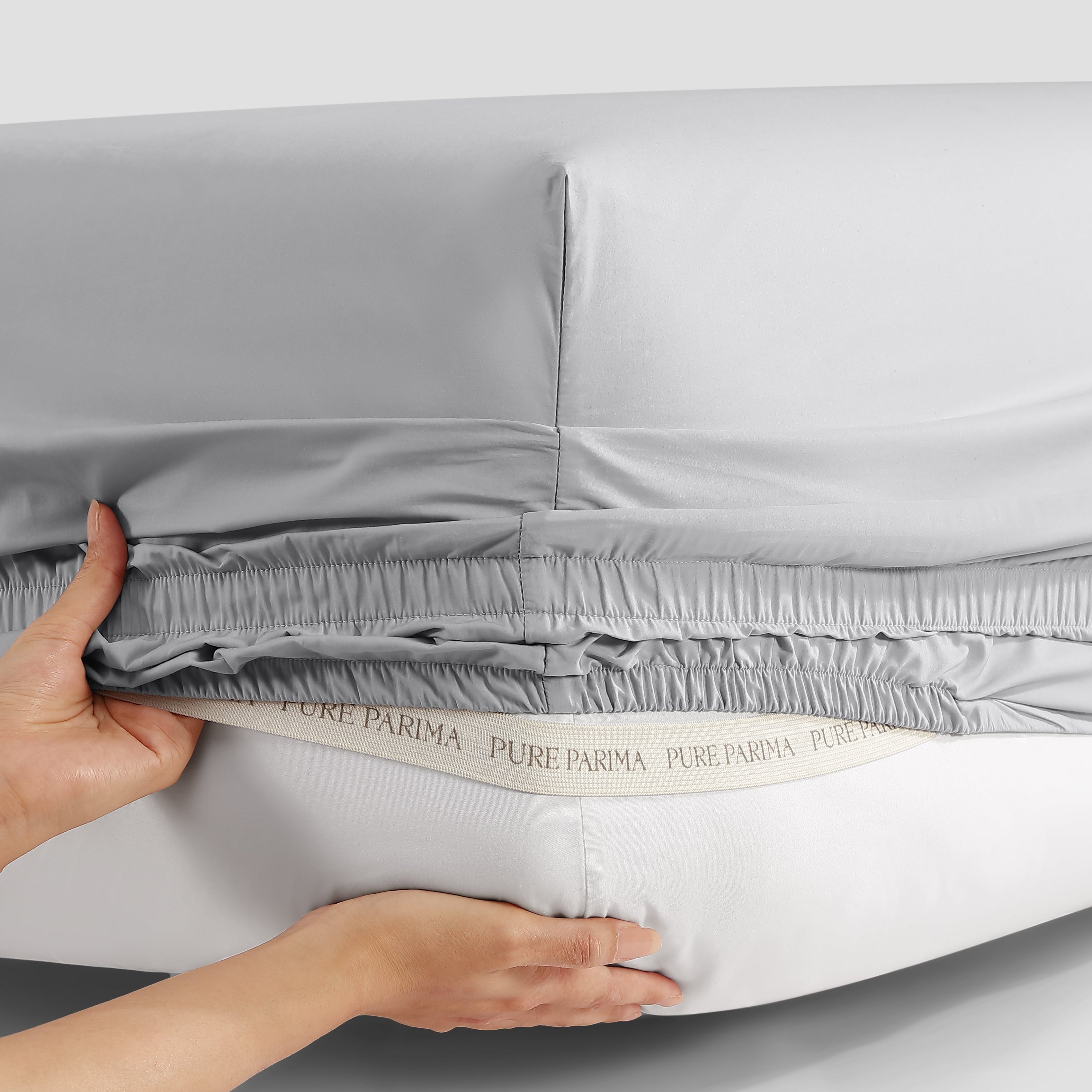 pure parima egyptian cotton ultra percale fitted sheet steel