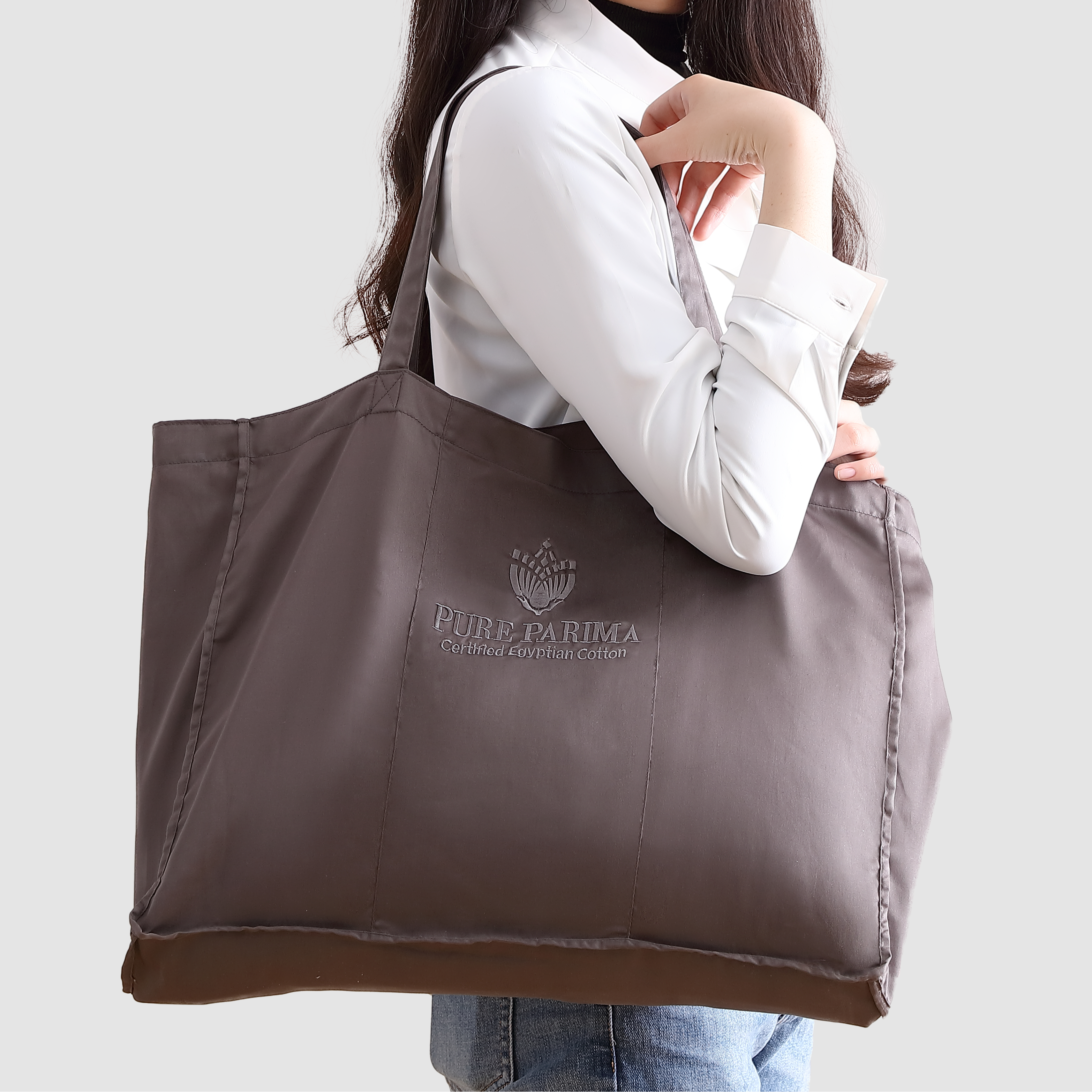 pure parima diamond quilted coverlet tote bag