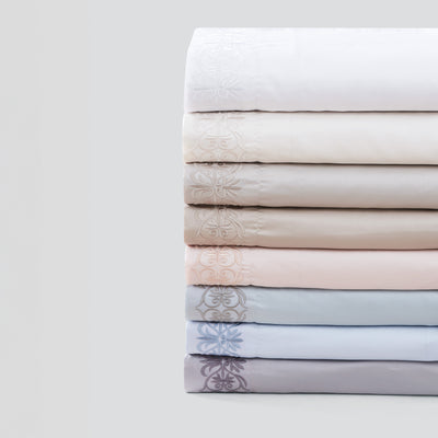 Pure Parima Egyptian Cotton Sheets Ariane Pillowcase Set#color_white