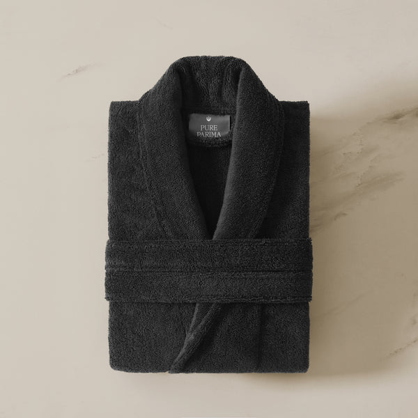 Egyptian Cotton Plush Robe, XL/XXL / Black