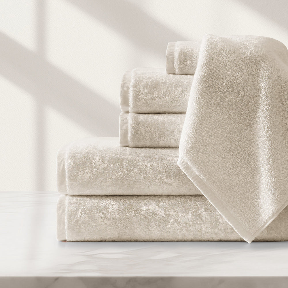 pure parima egyptian cotton plush towels ivory