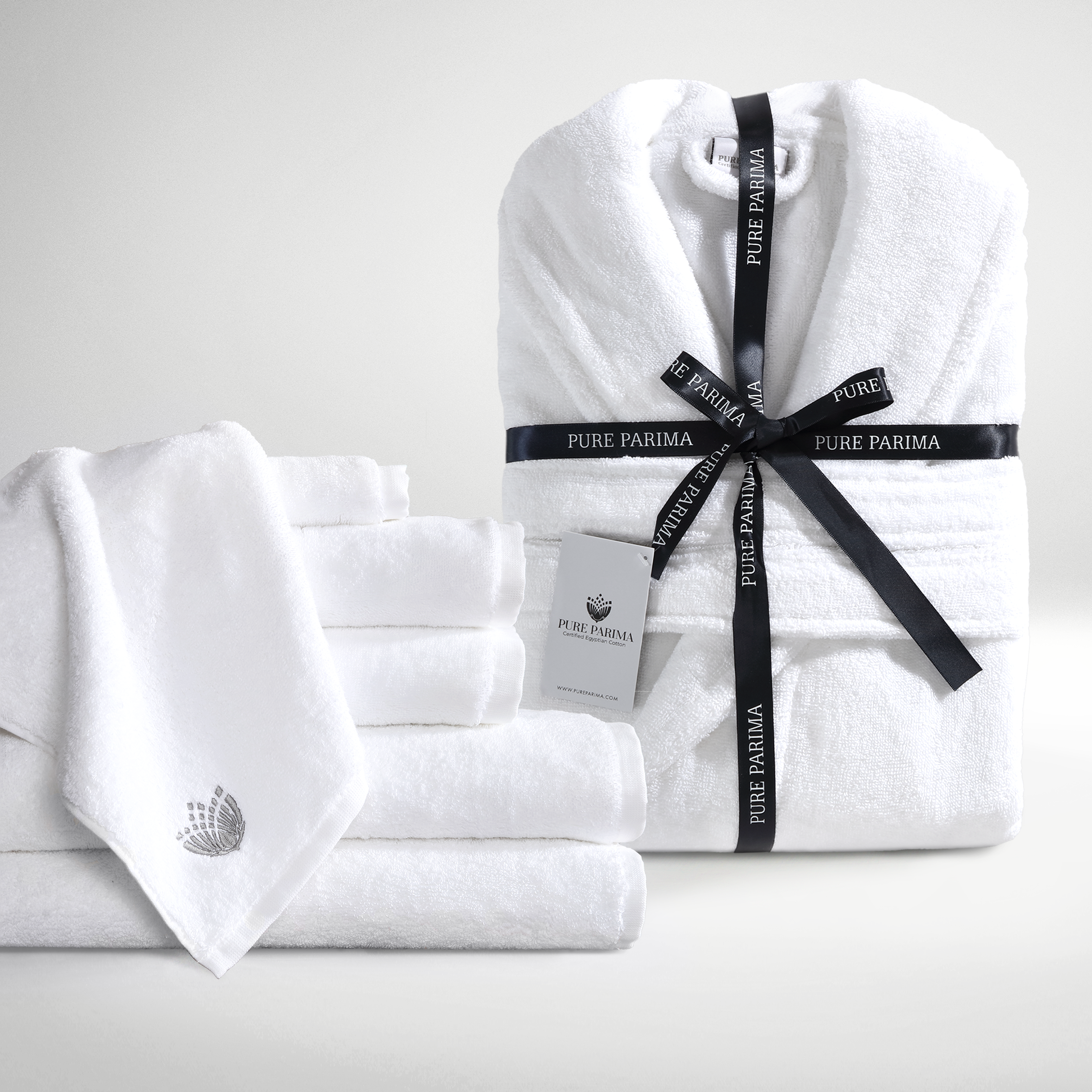 pure parima egyptian cotton towels and robes bundle
