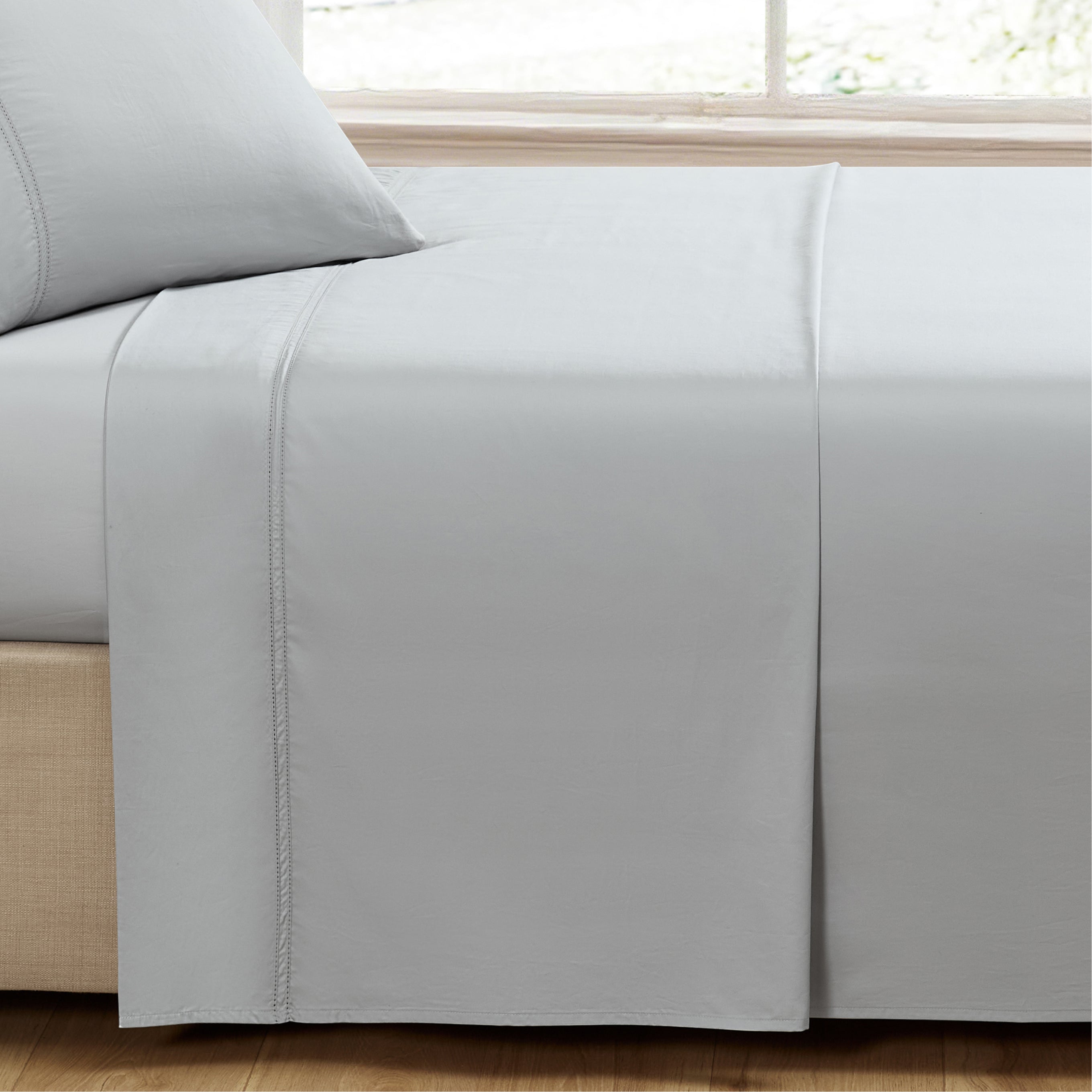 pure parima egyptian cotton flat sheet grey