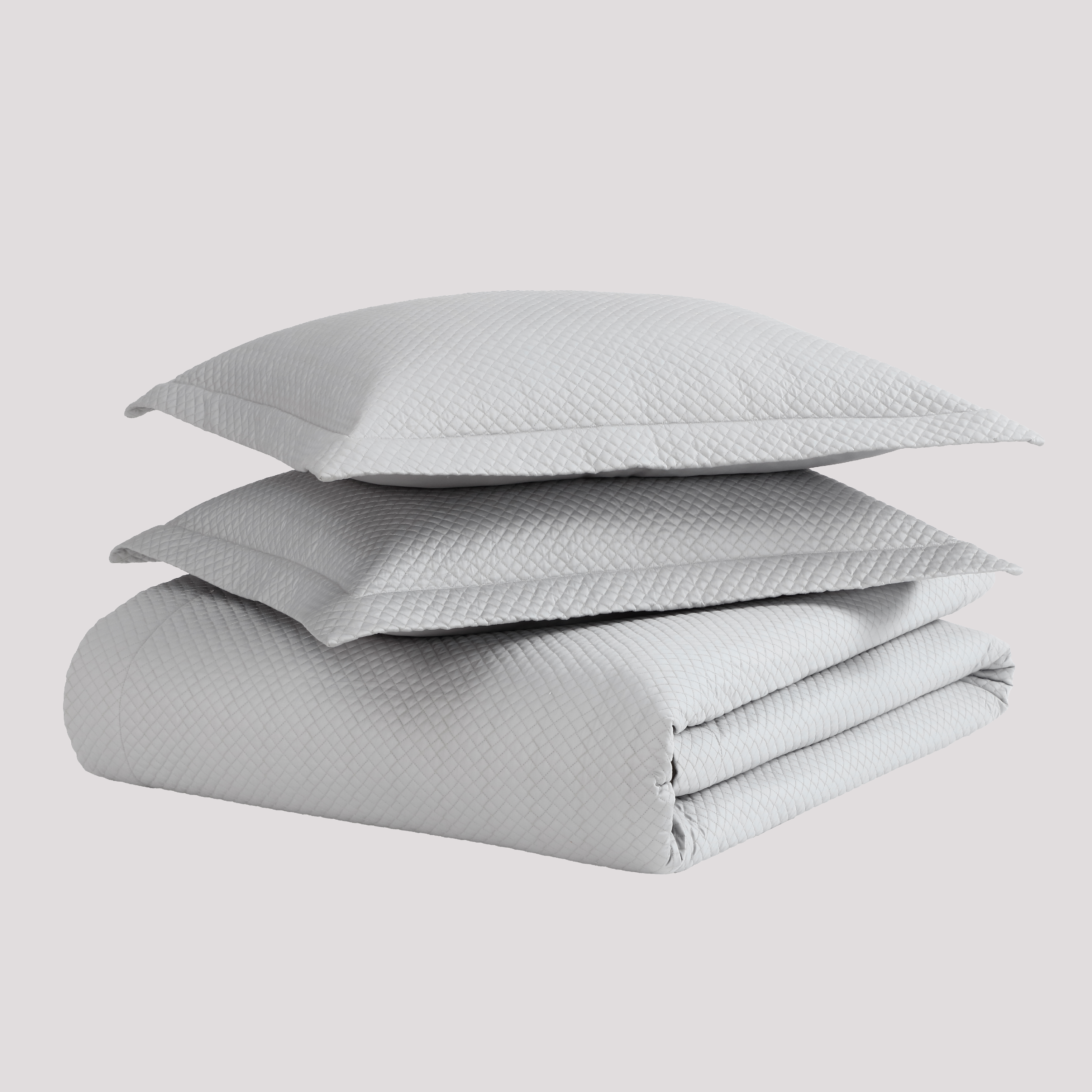 pure parima egyptian cotton diamond quilted coverlet grey