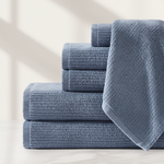 pure parima egyptian cotton ribbed towels slate