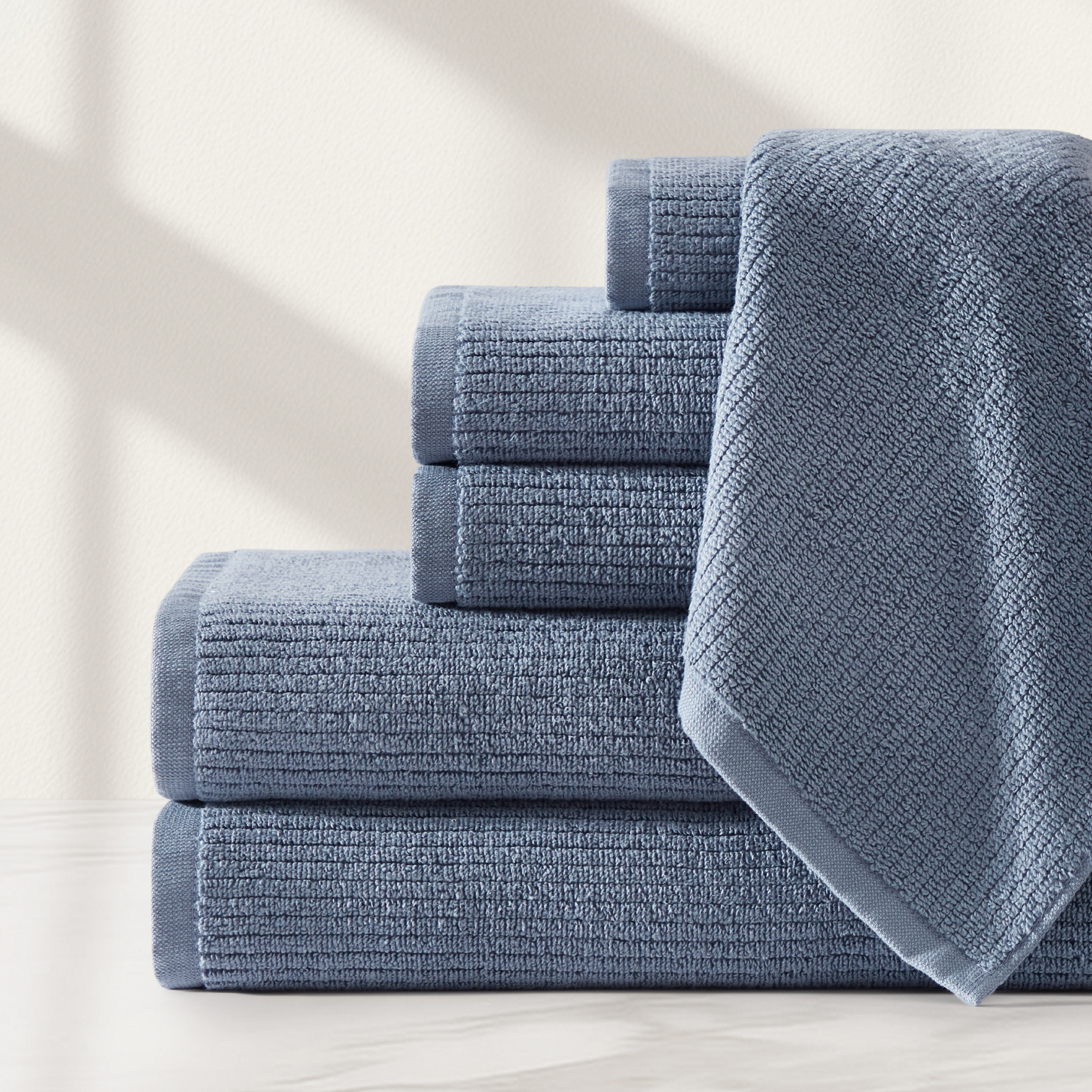 pure parima egyptian cotton ribbed towels slate