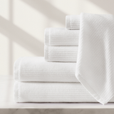 pure parima egyptian cotton ribbed towels white