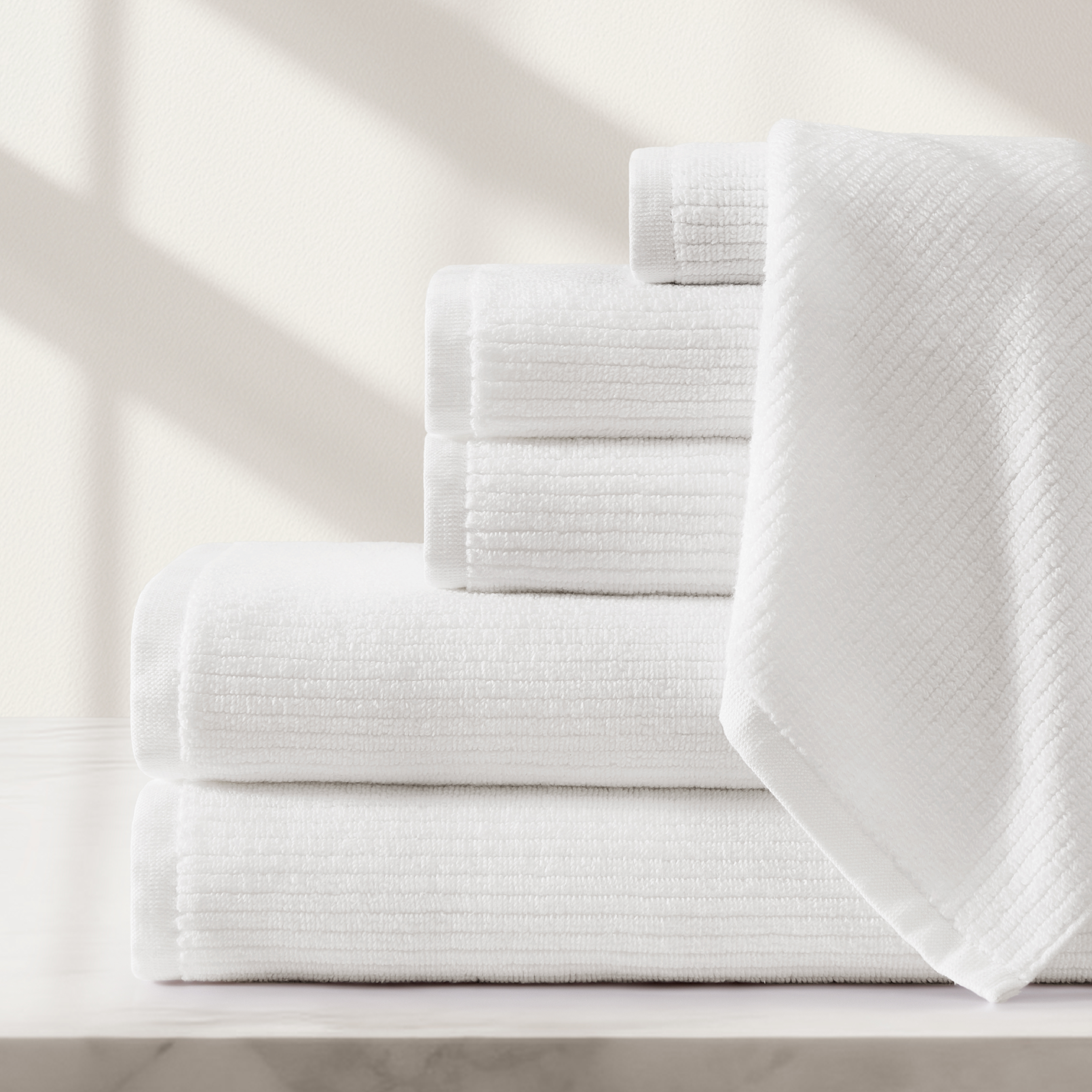 pure parima egyptian cotton ribbed towels white