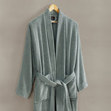 pure parima egyptian cotton ribbed robe sage