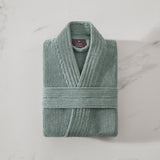 pure parima egyptian cotton ribbed robe sage