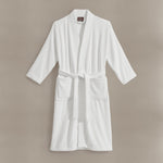 pure parima egyptian cotton ribbed robe white