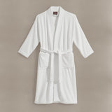 pure parima egyptian cotton ribbed robe white