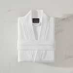 pure parima egyptian cotton ribbed robe white