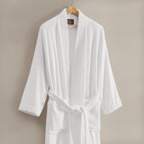 pure parima egyptian cotton ribbed robe white