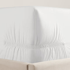 pure parima silken sateen tencel fitted sheet pearl