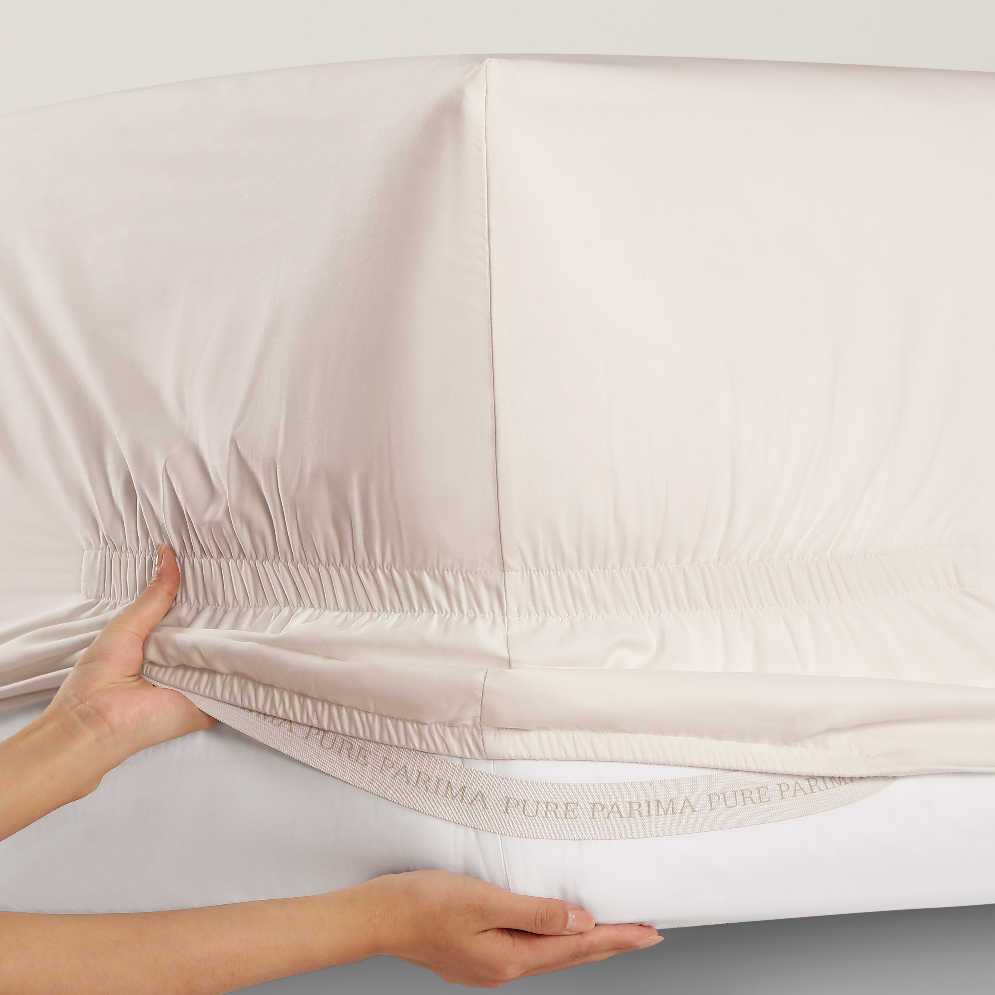 pure parima silken sateen tencel fitted sheet shell