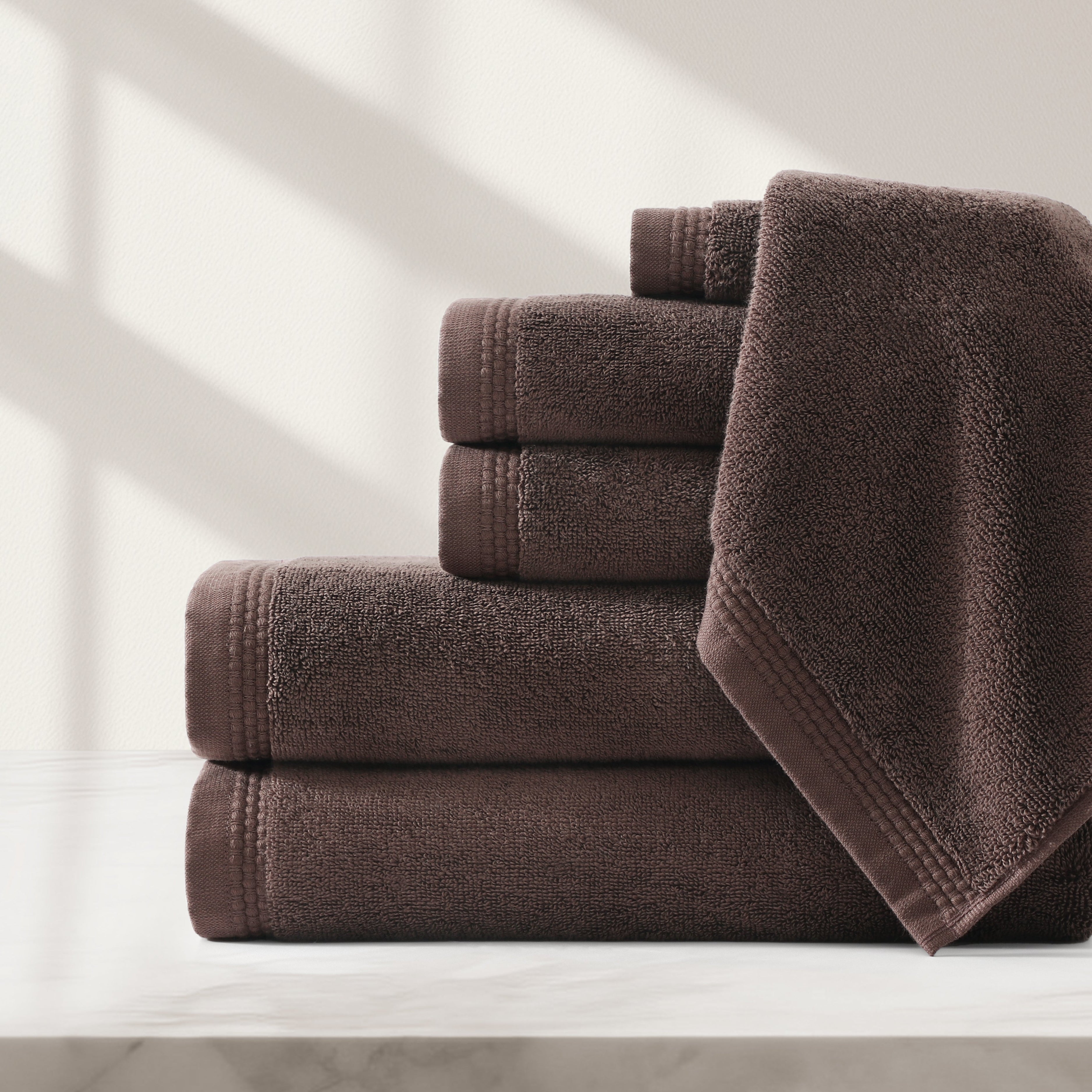 pure parima egyptian cotton soft border towels earth