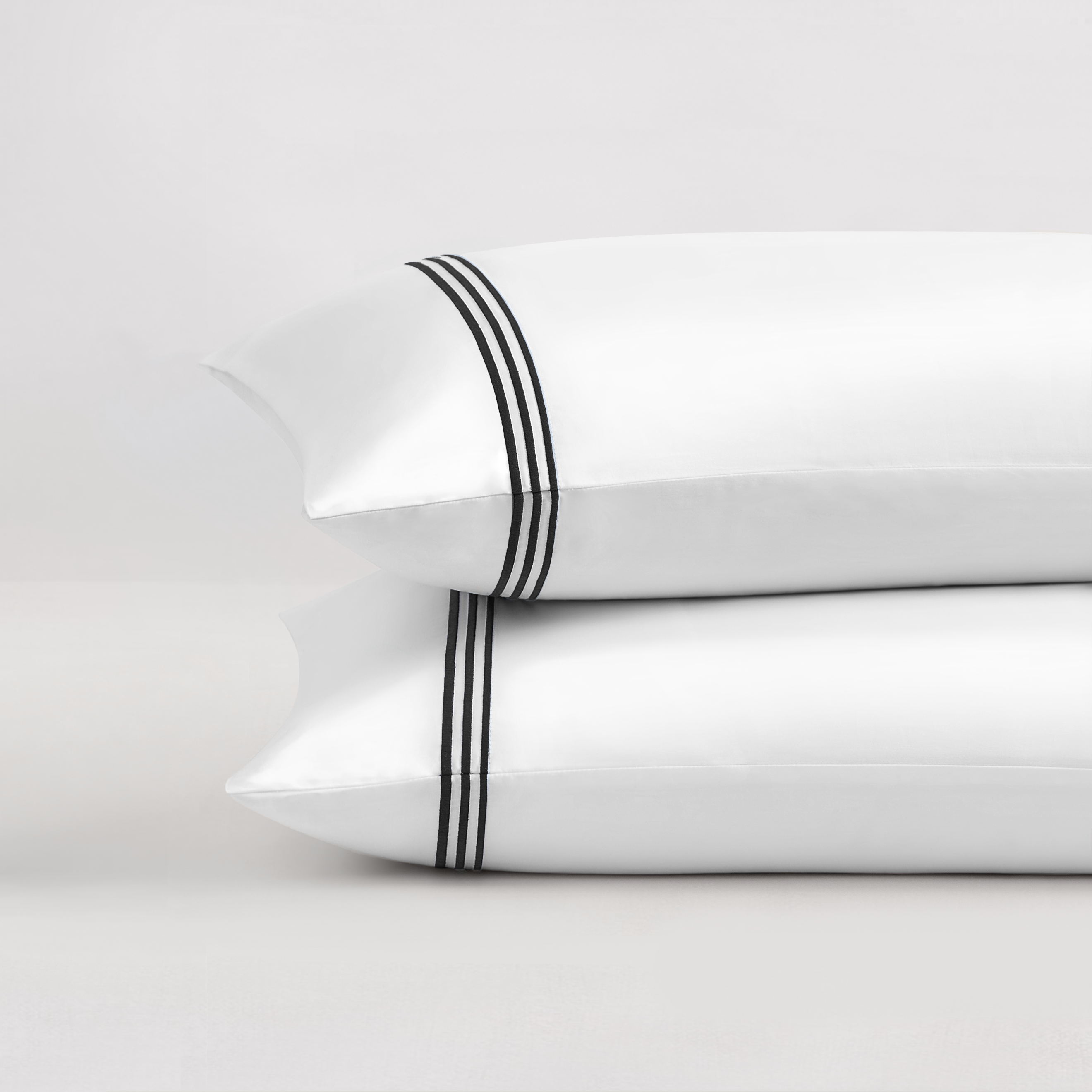 pure parima egyptian cotton pillowcases triple luxe sateen black