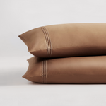 pure parima egyptian cotton pillowcases triple luxe sateen caramel