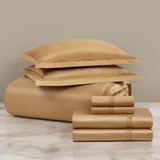 pure parima triple luxe sateen egyptian cotton sheets and duvet cover honey