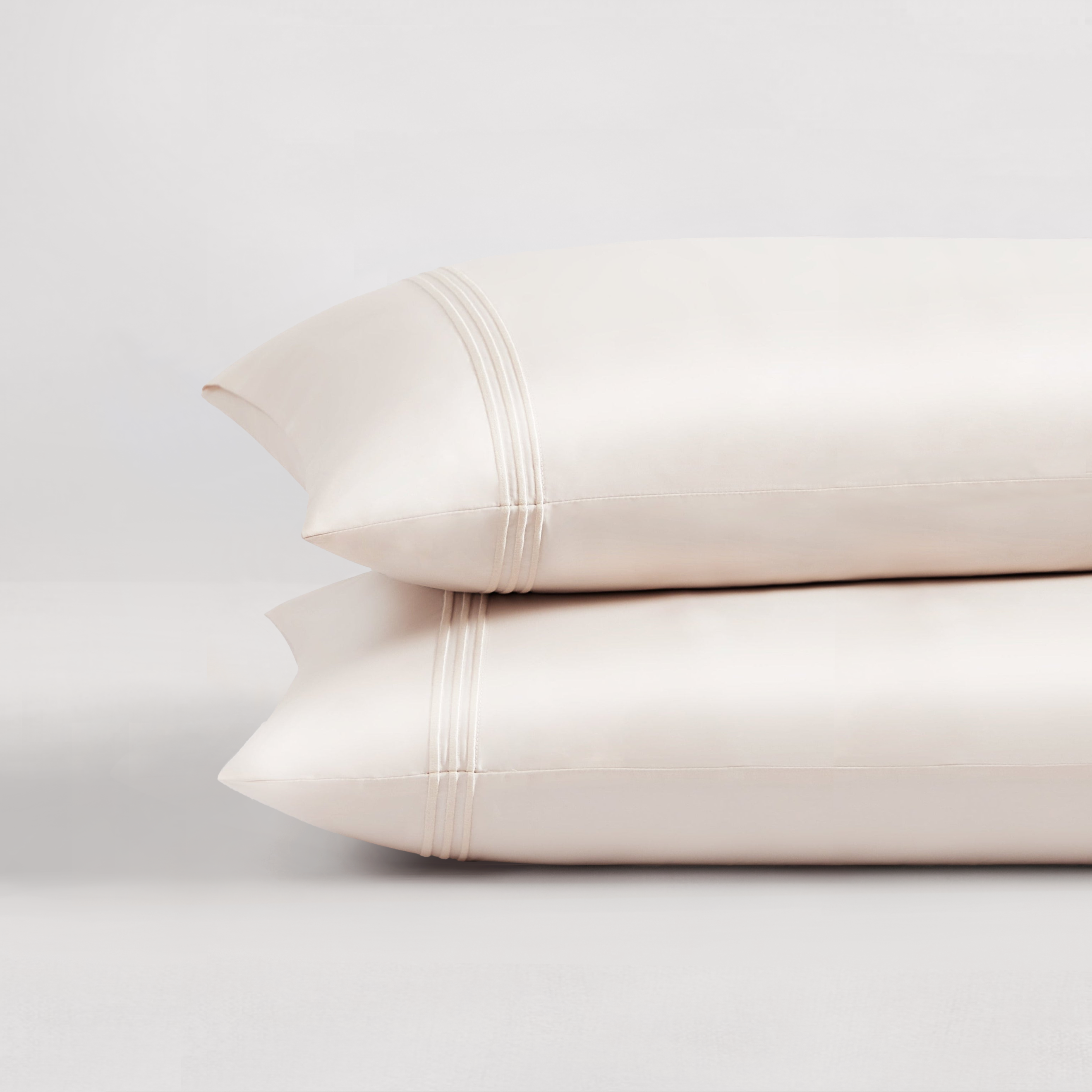 pure parima egyptian cotton pillowcases triple luxe sateen cream